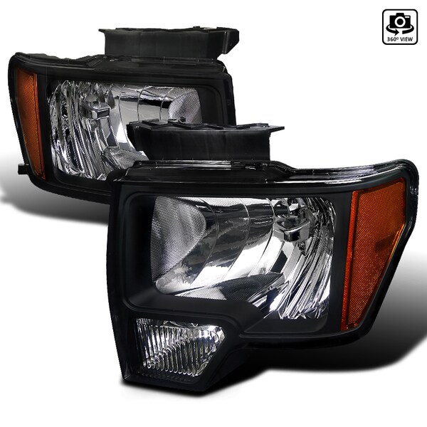 Spec-D Tuning 09-Up Ford F150 Euro Headlight Black Housing 2LH-F15009JM-RS - main
